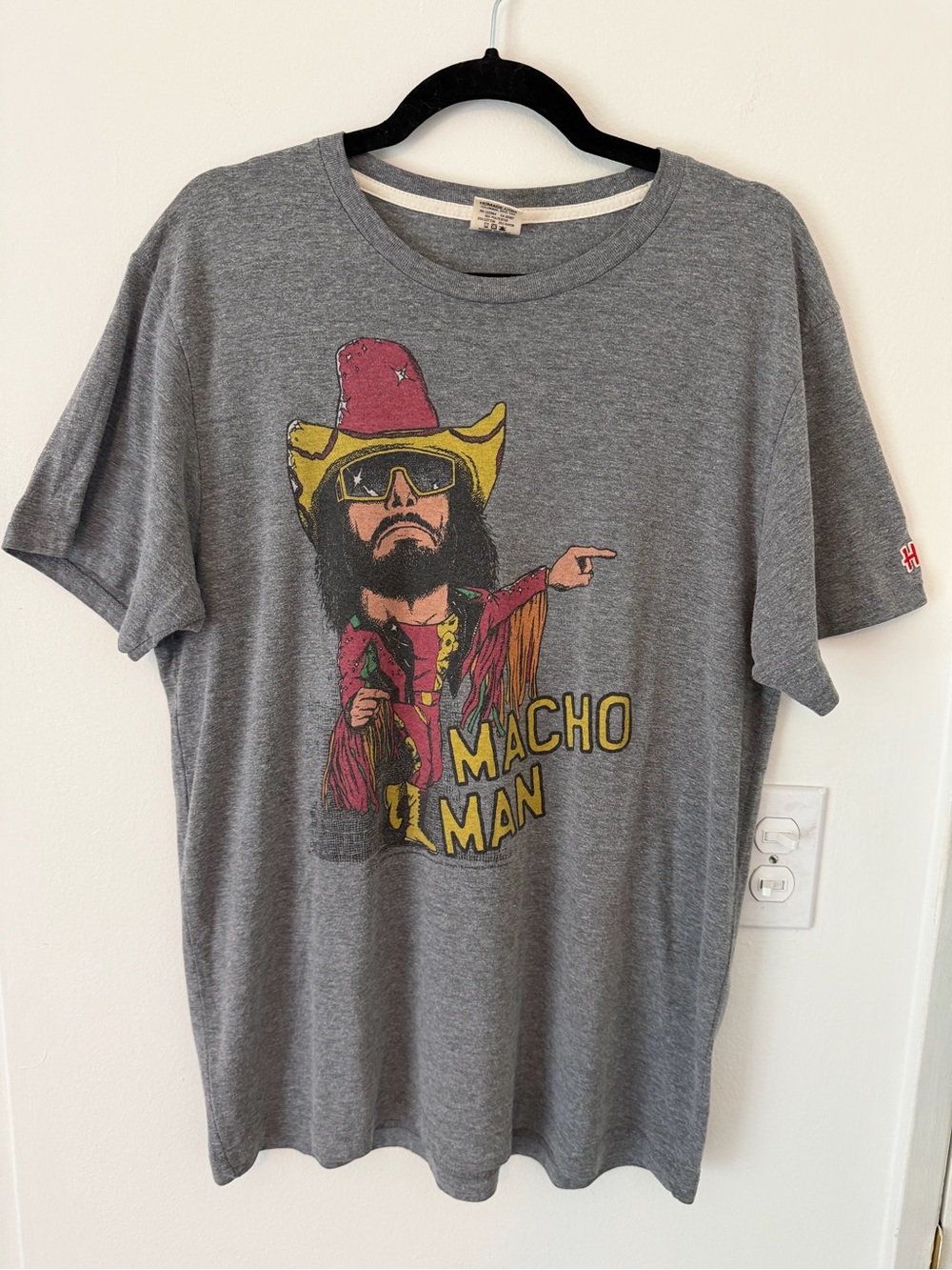 Macho Man Graphic Tee by Homage in Gray